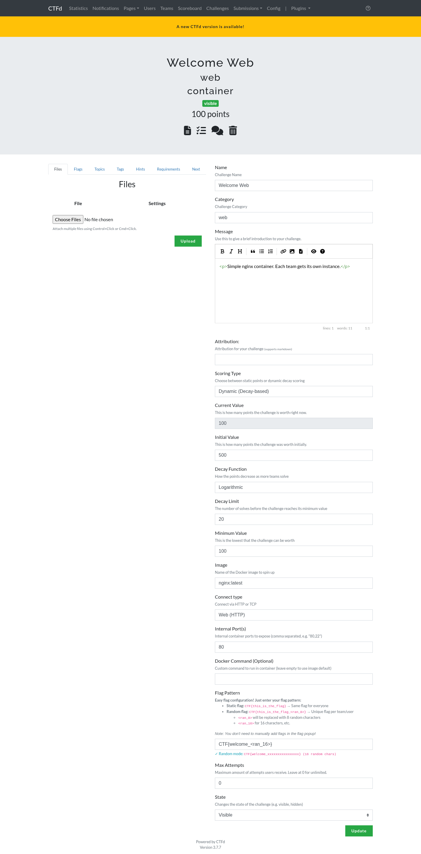 Update form