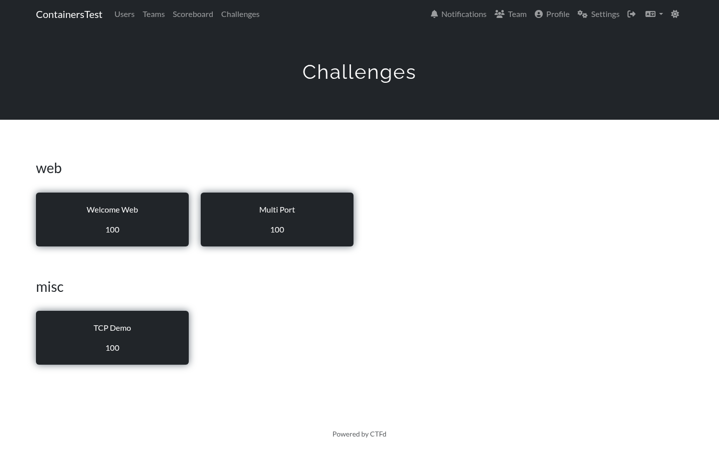 Challenge list