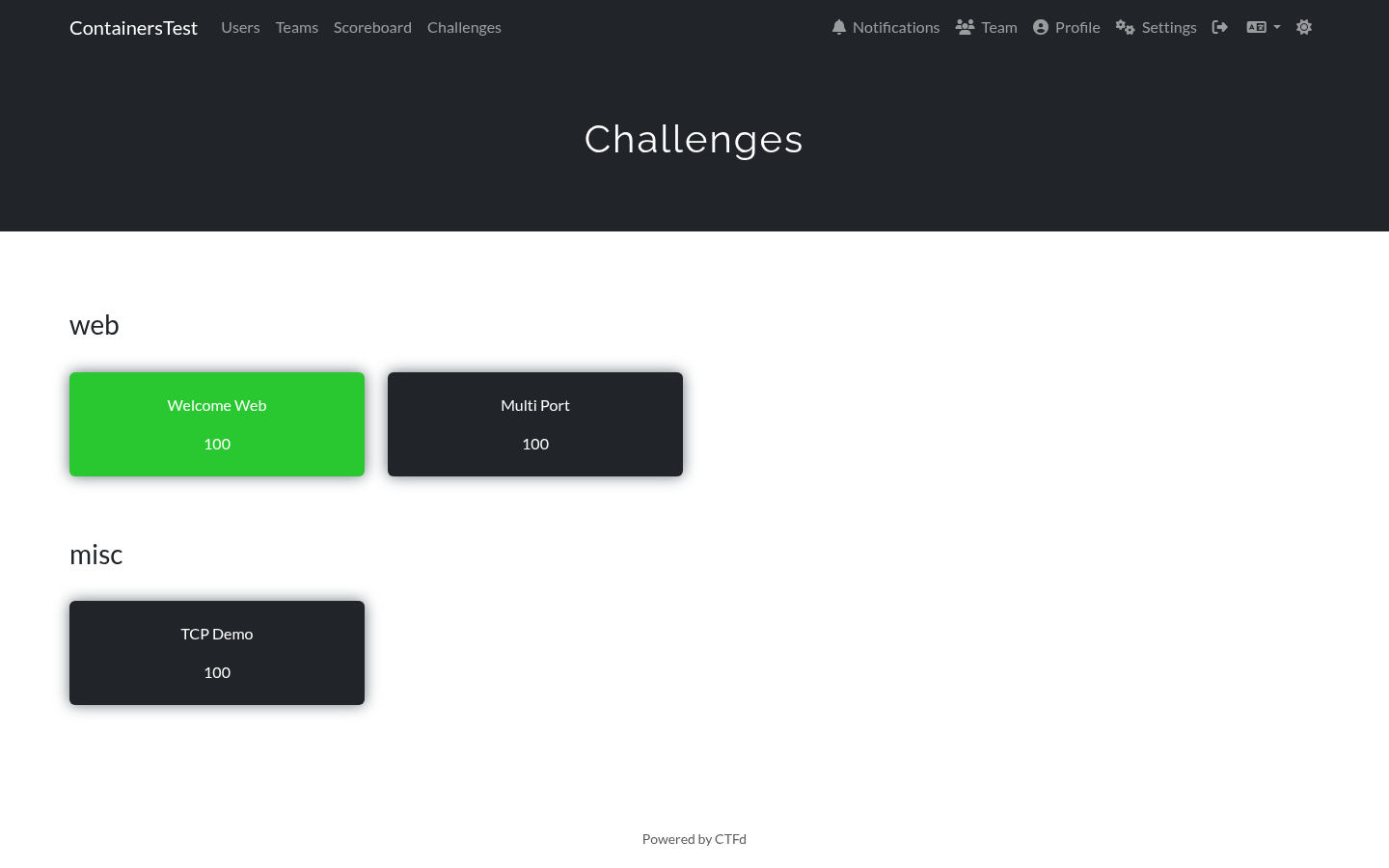 Solved challenge in the listing
